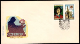 ROMANIA(1973) Copernicus. Unaddressed FDC With Cachet And Thematic Cancel. Scott No 2405. - FDC