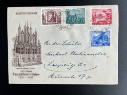 EAST GERMANY DDR 1953 CIRCULATED FDC FRANKFURT ODER DAHLEN TO LEIPZIG 07-07-1953 OOST DUITSLAND DEUTSCHLAND - 1950-1970