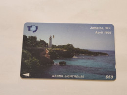 JAMAICA-(19JAMA- JAM-19A)-Negril Lighthouse-(21)-(19JAMA221184)-(J$50)-used Card+1card Prepiad - Jamaïque