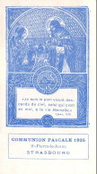 Image Religieuse De Souvenir De Communion Pascale 1925 En L'église St Pierre Le Jeune De Strasbourg - Images Religieuses