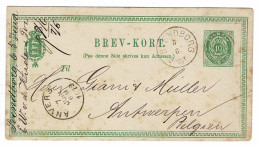 Carte Correspondance EP Postwaardestuk Entier Postale Denmark Danmark Brev Kort SVENDBORG 1879 Denemarken - Entiers Postaux