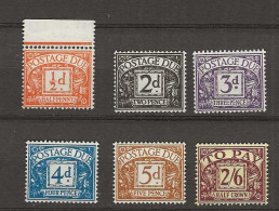 1954 MNH Great Britain, Mi 39-44. Sg D40-45 Tudor Crown Wmk Postfris** - Postage Due