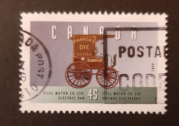 Canada 1996  USED  Sc1604a    45c  Historic Vehicles, Still Electric Van - Gebruikt