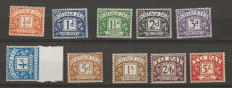 1955 MNH Great Britain, Mi 45-54. Sg D46-55 Edward Crown Wmk Postfris** - Strafportzegels