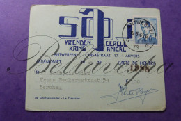 Antwerpen Louisastraat 17. Vriendenkring Ledenkaart 1965 Franqois WILS  F.Beckerstr 54 Berchem  10-06-1965 N° 1988 - Membership Cards