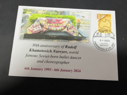 25-1-2024 (2 X 17) 30th Anniversary Of The Death Of Soviet-born Ballet Dancer & Choregraph Rudolf Nureyev (6-1-2024) - Cartas & Documentos