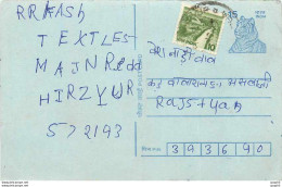 Inde India Entier Postal Stationary Tigre - Brieven En Documenten