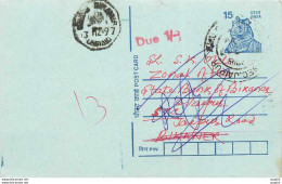 Inde India Entier Postal Stationary Tigre - Brieven En Documenten