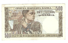 *serbia 500 Dinara 1941   27a Alexander I - Servië