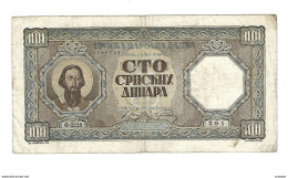 *serbia 100 Dinara 1943  33 - Serbie