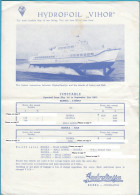 JADROLINIJA Rijeka - Croatia Shipping Company Hydrofoil VIHOR Old Timetable (1961) RIJEKA OPATIJA MALI LOŠINJ ISLAND RAB - Otros & Sin Clasificación