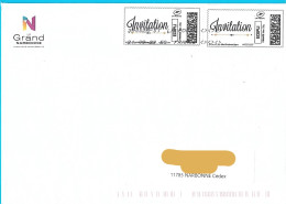 2 Montimbrenligne "Invitation" écopli Sur Env Grand Narbonne Aude Toshiba EC - 1999-2009 Illustrated Franking Labels