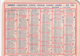 Calendarietto - Alfar - Catania - Anno 1951 - Petit Format : 1941-60