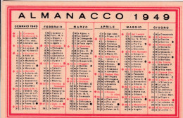 Calendarietto - Almanacco - Anno 1949 - Petit Format : 1941-60