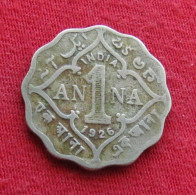 British India 1 Anna 1926 (c) KM# 513 *VT Inde Indie Indien - Inde