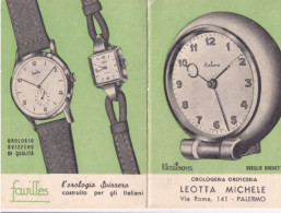 Calendarietto - Favinlles - Orologio Svizzero - Orologeria - Leotta Michele - Palermo - Anno 1950 - Petit Format : 1941-60