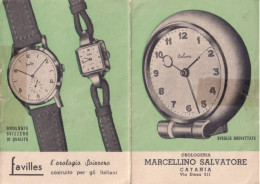 Calendarietto - Favinlles - Orologio Svizzero - Orologeria - Marcelino Salvatore - Catania - Anno 1952 - Petit Format : 1941-60
