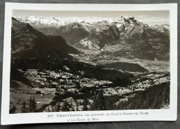 Villars-Chesières, Vue Générale, Au Fond Le Glacier Du Trient Et Les Dents Du Midi - Ollon