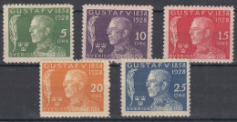 Sweden 1928 Jubilee Mi#208-212 Mint Hinged - Unused Stamps