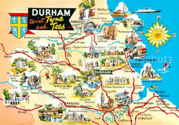 72768901 Durham UK Tyne And Tees And Surroundings Map Landkarte  - Sonstige & Ohne Zuordnung