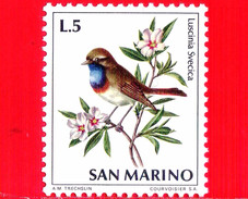 Nuovo - MNH - SAN MARINO - 1972 - Fauna Avicola - Uccelli - Birds - Pettazzurro - Luscinia Svecica Cyanecula - 5 - Unused Stamps