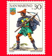Nuovo - MNH - SAN MARINO - 1973 - Balestriere E Stemma Di Montecerreto - Uniformi - Balestra - Crossbowman - 30 - Unused Stamps