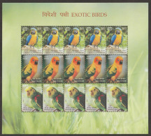 India 2016 Exotic Birds Se-tenant MINT SHEETLET Good Condition (SL-130) - Unused Stamps