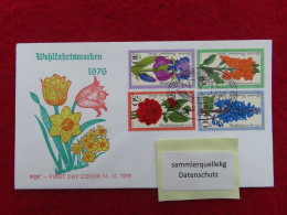 Berlin 524 - 527 Ersttagsbrief 14. 10. 1976, Wohlfahrt - Gartenblumen - 1971-1980