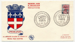 FRANCE - Enveloppe FDC - 25F + 5F FREJUS - Obl Temporaire Solidarité - PARIS - 13 Déc 1959 - 1950-1959