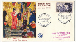 FRANCE - Env. FDC - 12F Jacques Coeur - Bourges - 18 Juin 1955 - 1950-1959