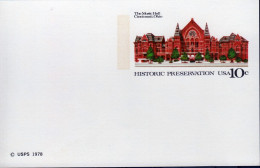 United States 1978 10c Historic Preservation Postal Stationery Card. Unused. Fine - 1961-80