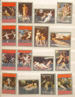 16 Timbres Oblitérés AJMAN STATE II-9 Peintures, Tableaux De Femmes Nues - Desnudos