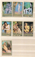 7 Timbres Oblitérés FUJEIRA II-6 Peintures, Tableaux De Femmes Nues Par PICASSO   TITIEN   DEGAS - Desnudos