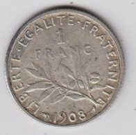 Semeuse  - 1 Franc  1908 - 1 Franc