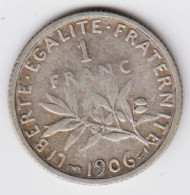 Semeuse  - 1 Franc  1906 - 1 Franc