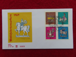 Berlin 348 - 351 Ersttagsbrief 2. 10. 1969, Wohlfahrt - Zinnfiguren - 1948-1970