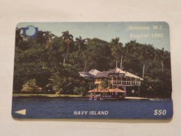 JAMAICA-(75JAMB/(0)-JAM-75B-(0)-Navy Island-(40)-(75JAMB123338)-(J$50)-used Card+1card Prepiad - Giamaica