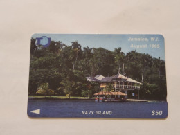 JAMAICA-(75JAMB/(0)-JAM-75B-(0)-Navy Island-(41)-(75JAMB158782)-(J$50)-used Card+1card Prepiad - Jamaïque