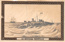 24-1016. CHROMO  OFFERT PAR BISCUITS PERNOT. LE BATEAU TORPILLE - Pernot