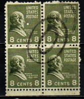 STATI UNITI - 1938 - MARTIN VAN BUREN - PRESIDENTE DEGLI STATI UNITI - QUARTINA  - USATI - Used Stamps