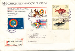 Portugal Registered Cover Also With Madeira Stamps Sent To Denmark 7-1-1986 Topic Stamps - Covers & Documents