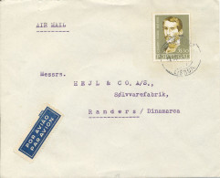 Portugal Cover Sent Air Mail To Denmark Lisboa 12-7-1986 ?? Single Franked - Cartas & Documentos