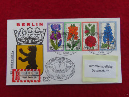 Berlin 524 - 527 Reco Ersttagsbrief 14. 10. 1976, Wohlfahrt - Gartenblumen - 1971-1980