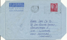Hong Kong Aerogramme Sent To Germany 12-8-1971 - Ganzsachen