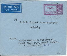 India Postal Stationery Air Mail Cover Sent To Germany 20-7-1947 - Storia Postale