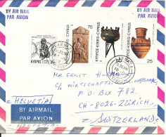 Cyprus Republic Air Mail Cover Sent To Switzerland Larnaca 18-6-1982 - Lettres & Documents