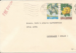 Lebanon Cover Sent To Denmark Beyrouth 20-12-1962 Topic Stamps FRUITS - Lebanon