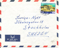 Lebanon Air Mail Cover Sent To Sweden 7-10-1967 Single Franked - Lebanon