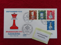 Berlin 435 - 438 Ersttagsbrief 5. 10. 1972, Wohlfahrt - Schachfiguren - 1971-1980