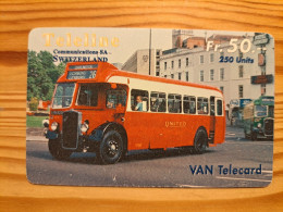 Prepaid Phonecard Switzerland, Teleline - Bus - Suisse